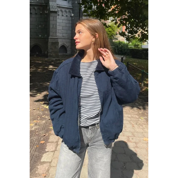 Lacivert Bomber Unisex Ceket Oversize Mevsimlik Kaban
