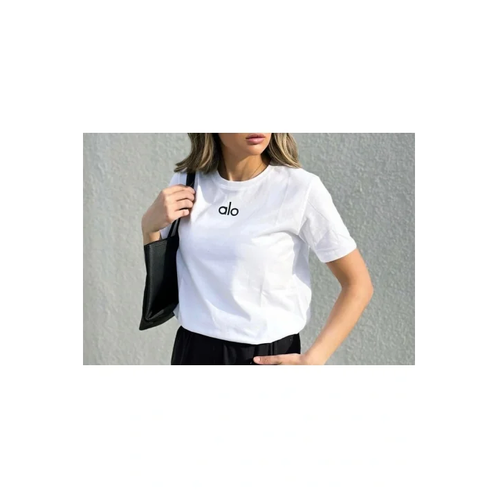 AO Yazılı Beyaz T-shirt