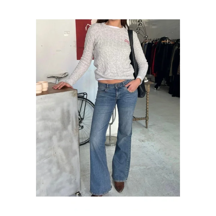 Arka Cep Kapak Detay Denim Pantolon SBD