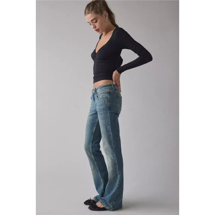Brooke Düşük Bel Flare Jean