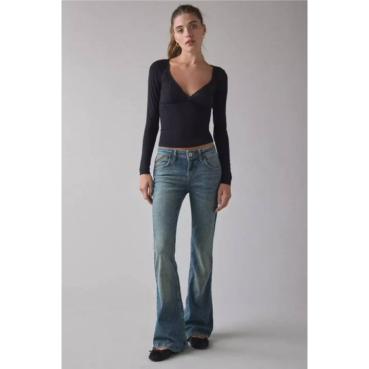 Brooke Düşük Bel Flare Jean