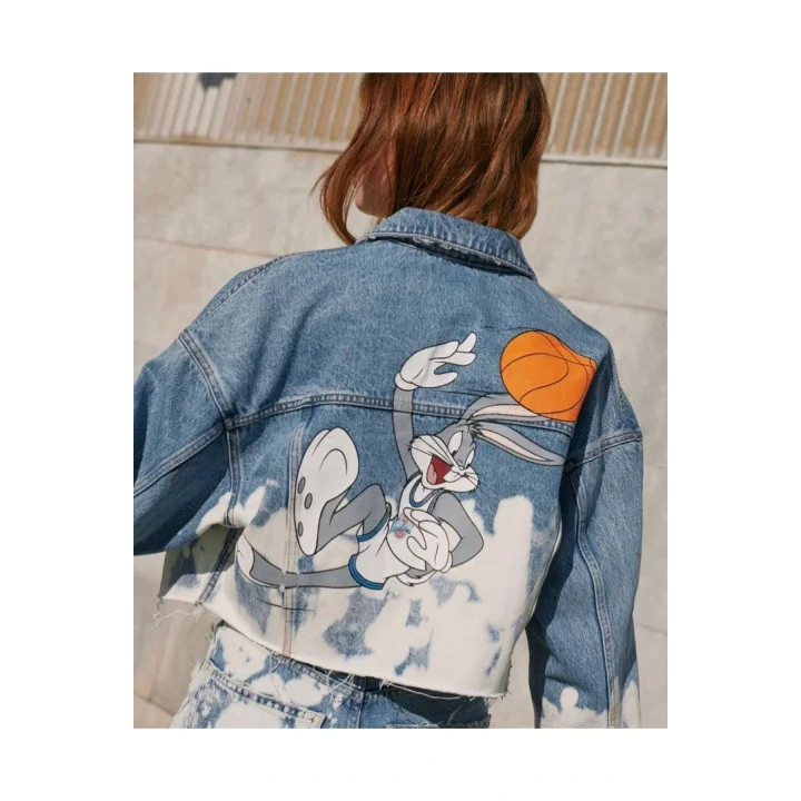 Bugs Bunny Detay Denim Crop Ceket
