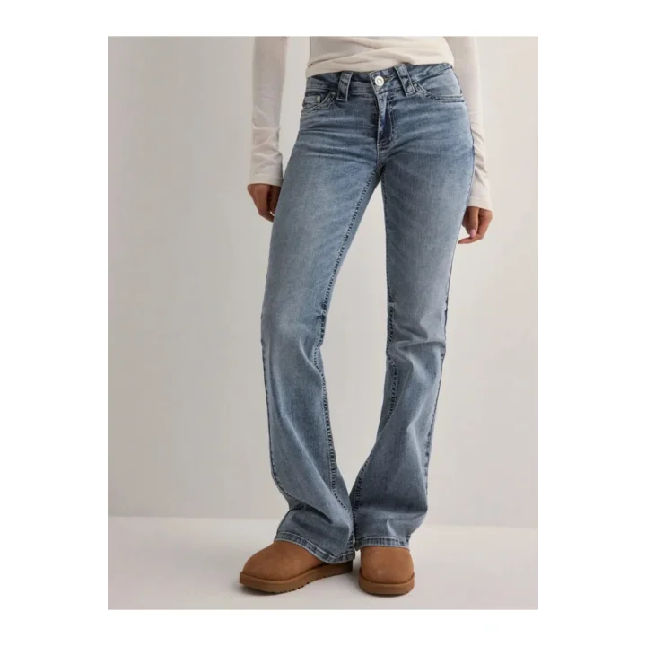 Düşük Bel Luxury Taşlı Kot Pantolon