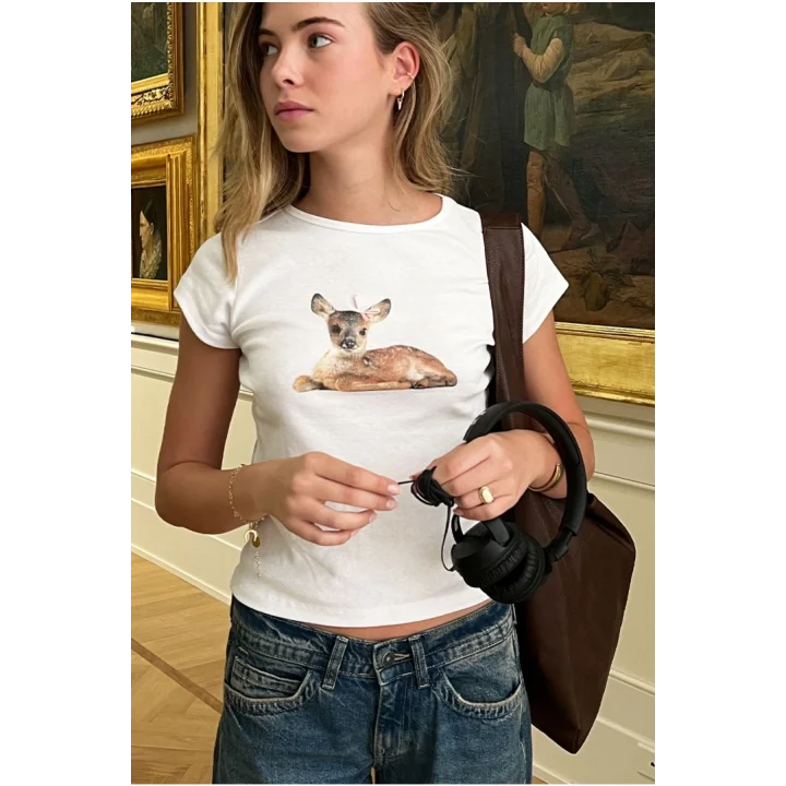 Fiyonk Detay Baskı T-Shirt