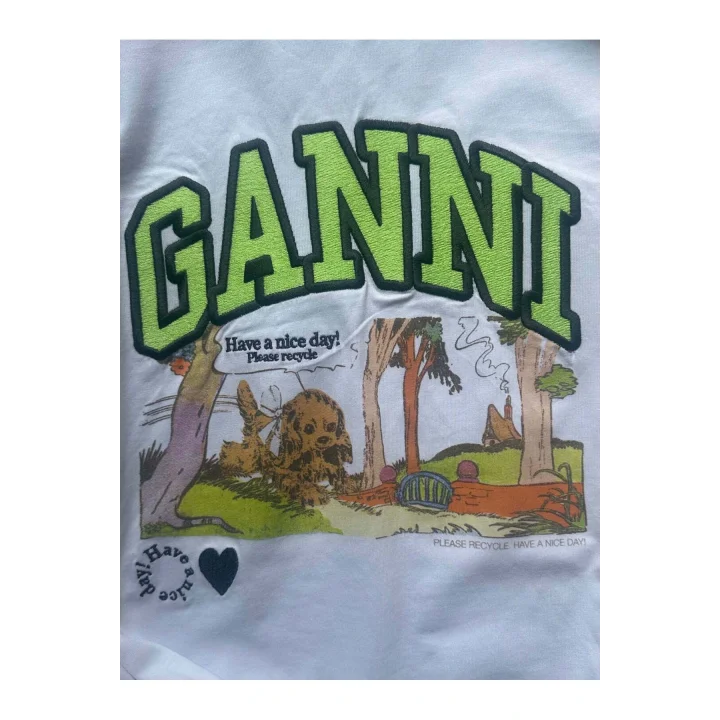 GANNİ Beyaz Basic Park Tişört