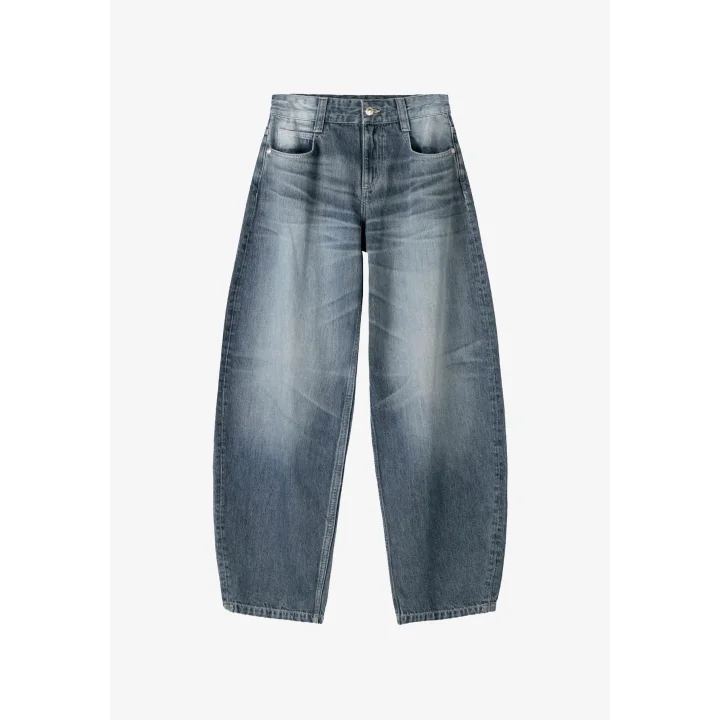 Kadın Baggy Koyu Mavi Rahat Kesim Boyfriend Jean