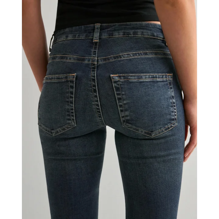 Kadın Yüksek Bel Düğme Detaylı Bootcut jean pantolon -Açık mavi
