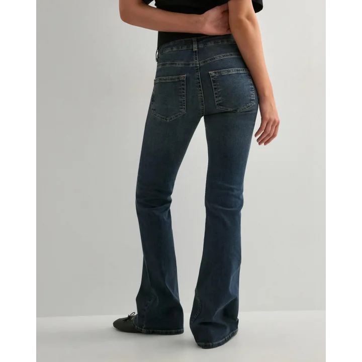 Kadın Yüksek Bel Düğme Detaylı Bootcut jean pantolon -Açık mavi