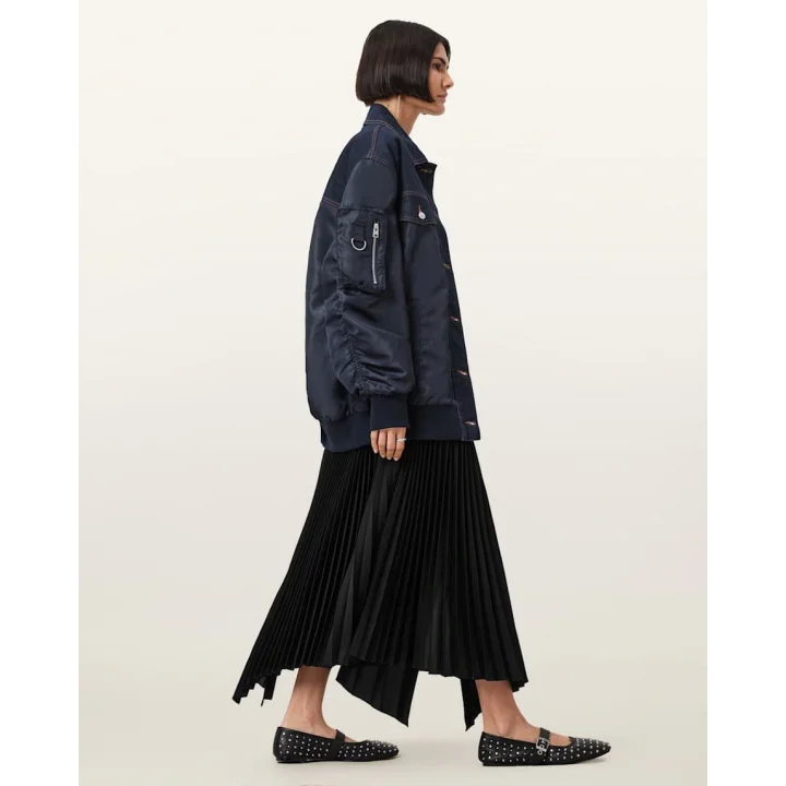 Lacivert Çift Kumaş Oversize Ceket