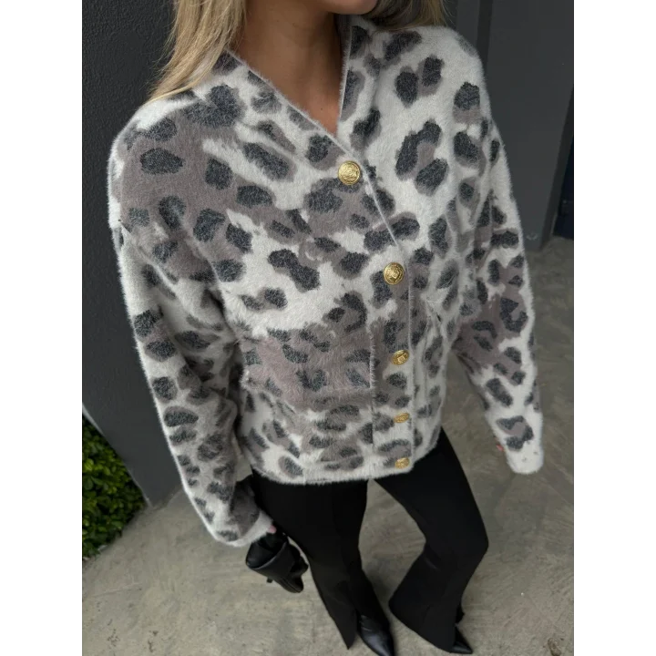 Leopar Yumoş Kapüşonlu Ceket