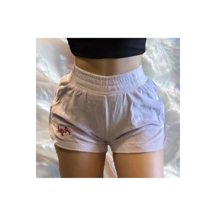 Lila Çıtçıtlı Şort