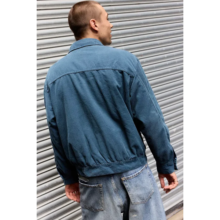 Mavi Kadife Bomber Unisex Ceket Oversize Mevsimlik Kaban