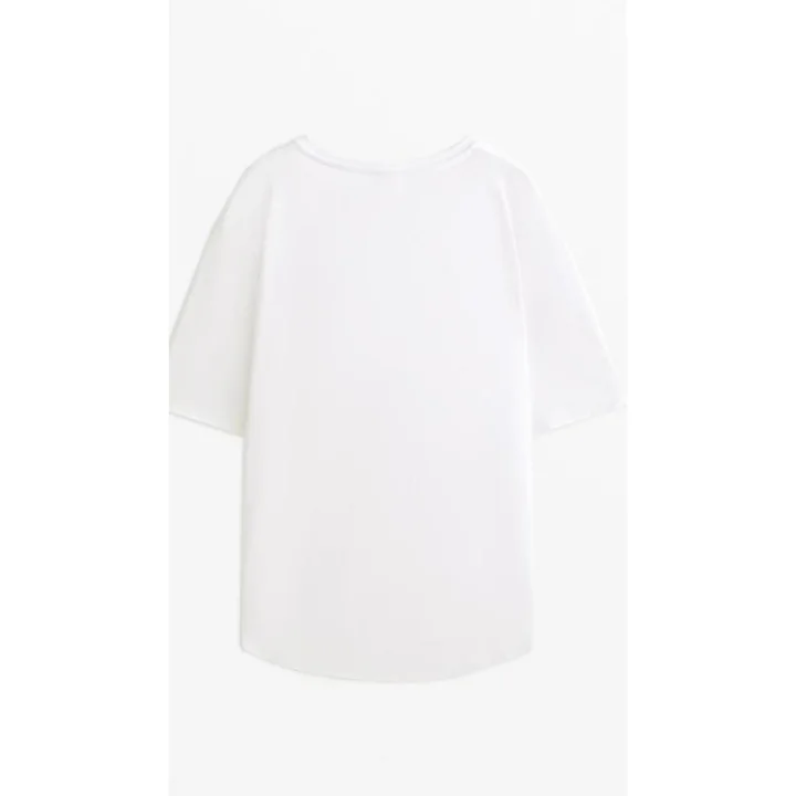Modal Lazer Kesim Beyaz T-Shirt