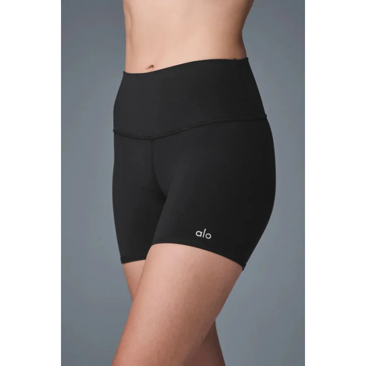 Tayt Şort Unisex Siyah Likralı Yoga Spor & Günlük Kombin