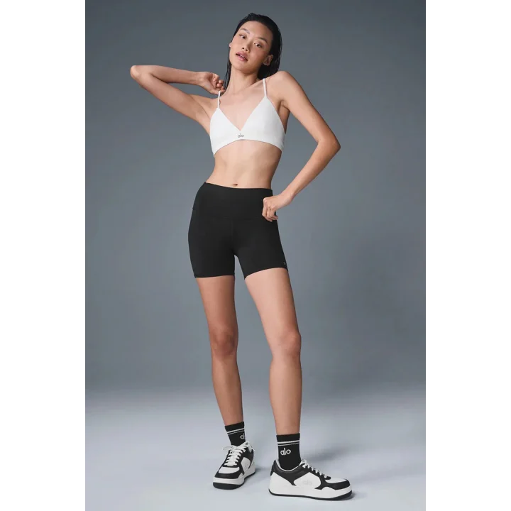 Tayt Şort Unisex Siyah Likralı Yoga Spor & Günlük Kombin