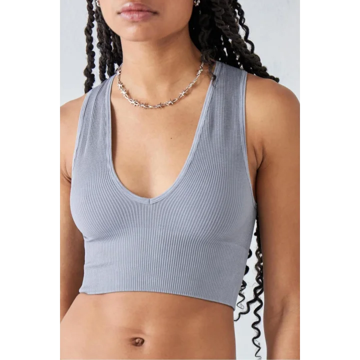 y2k Derin V Yaka Seamless Crop