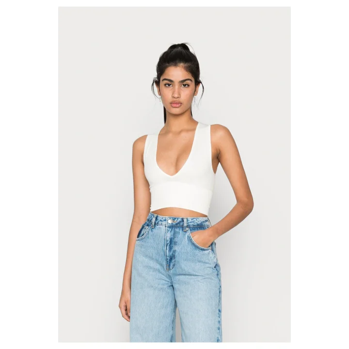 y2k Derin V Yaka Seamless Crop