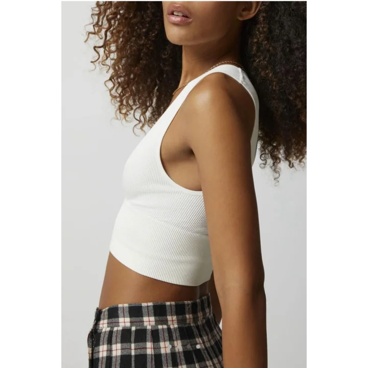 y2k Derin V Yaka Seamless Crop