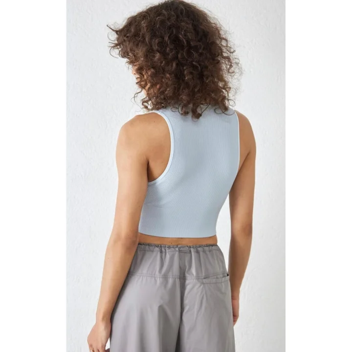 y2k Derin V Yaka Seamless Crop