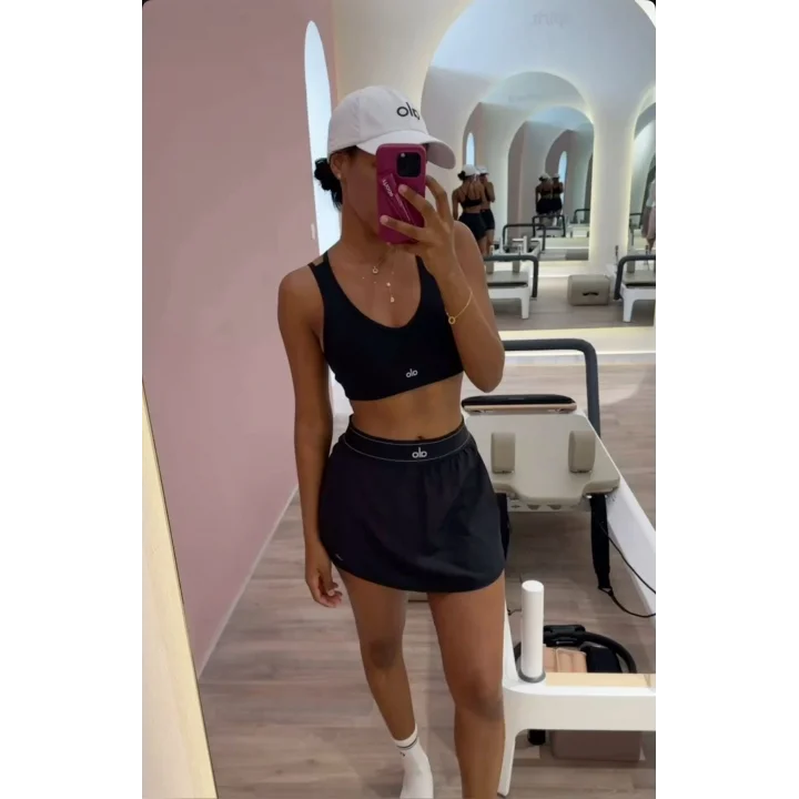 Yüksek Bel Elastik Şortlu Siyah Spor Etek – Tenis & Yoga Günlük Şort Etek