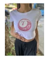 y2k Lucky Girl Baskılı Crop Top