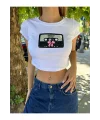 y2k Lana Baskılı Crop Top