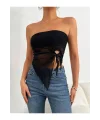 y2k Tül Straplez Bağcık Detaylı Crop Top