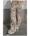 y2k Sbdued Zebra Desen Pantolon