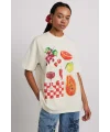 y2k Meyve Baskılı Oversize T-Shirt