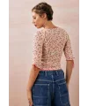 VibeGaia Çiçekli File Bluz