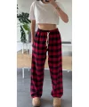 Darrel Unisex Kırmızı Kareli Pijama Altı