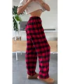 Darrel Unisex Kırmızı Kareli Pijama Altı