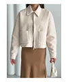 Yumuşak Fermuarlı Crop Ceket