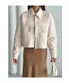 Yumuşak Fermuarlı Crop Ceket