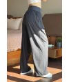 Antrasit Yüksek Bel Beli Lastikli Bol Paça Rahat Kesim Spor Pantolon