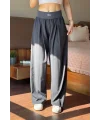 Antrasit Yüksek Bel Beli Lastikli Bol Paça Rahat Kesim Spor Pantolon