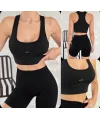 AO Basic Yazılı Kadın Günlük Siyah Sporcu Modeli Atlet & Spor Bra