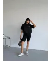 Kadın Yüksek Bel Toparlayıcı Spor Biker Şort 5 Diz Üstü Kesim
