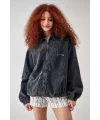 Füme Bomber Unisex Ceket Oversize Mevsimlik Kaban