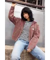 Bordo Bomber Unisex Ceket Oversize Mevsimlik Kaban