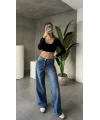 Yıkamalı Süper Baggy Ekstra Geniş Paça Jean