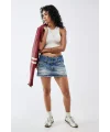 BDG Kemerli Yıpranmış Mavi Denim Mini Etek