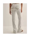 Beyaz Düşük Bel Bootcut Dikişli Kot Pantolon