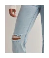 Düşük Belli Dikişli Yırtık Diz Bootcut Kot Pantolon