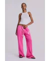 JL Esintili Pembe Düşük Bel Bol Paça Jogger Eşofman Altı Kadın