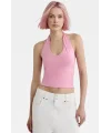 Kadın Halter Yaka Crop Top Body