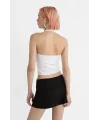 Kadın Halter Yaka Crop Top Body