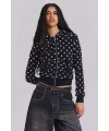 JD Siyah Puantiyeli Kapüşonlu Sweatshirt&Mono Black Polkadot Hoodie