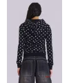 JD Siyah Puantiyeli Kapüşonlu Sweatshirt&Mono Black Polkadot Hoodie