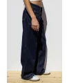 Lacivert Kadın Düşük Bel Baggy Geniş Paça Bol Jean Kot Pantolon Y2K Streetwear Denim